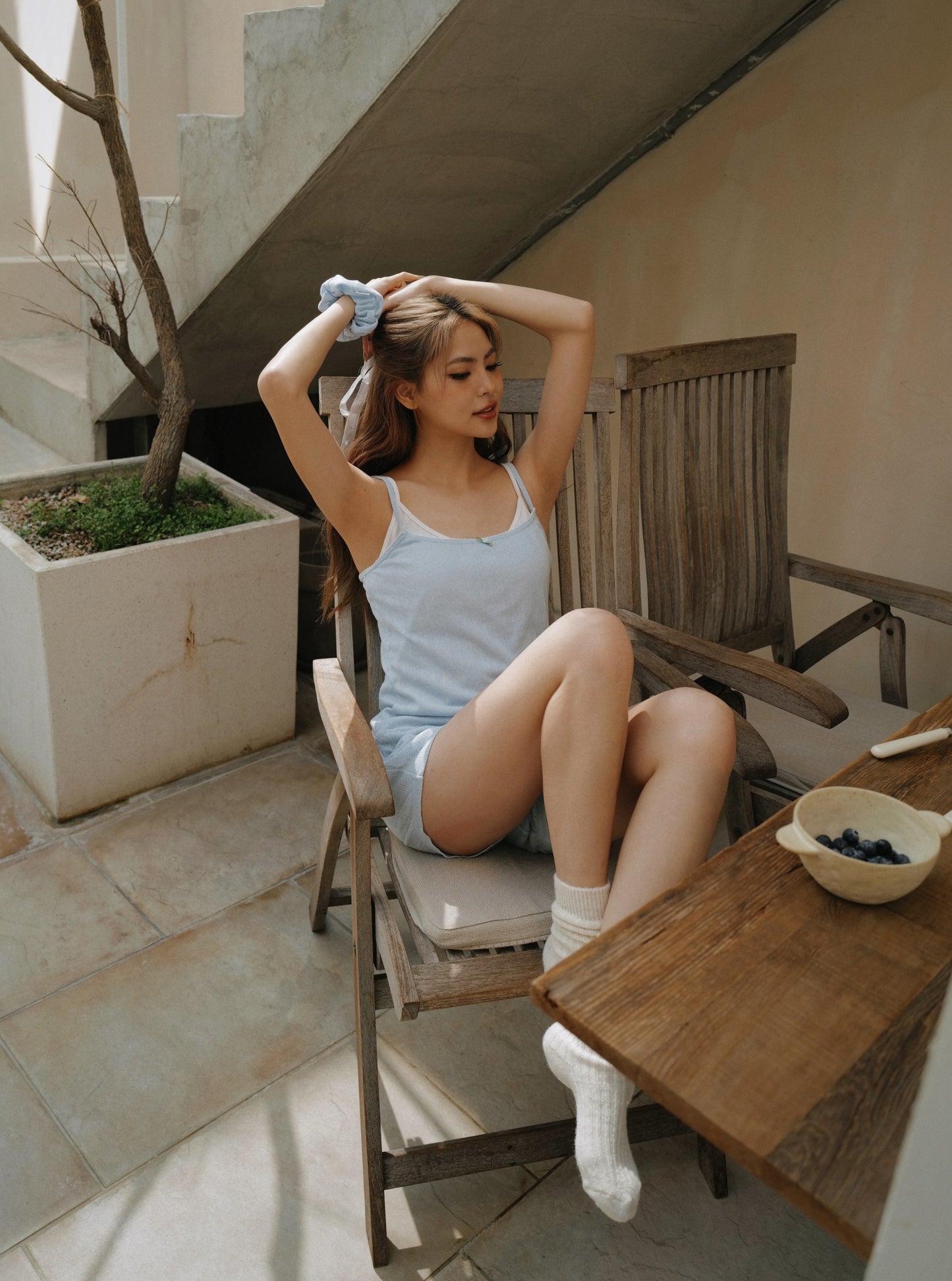 Blueberry Pointelle Cami & Shorts Set