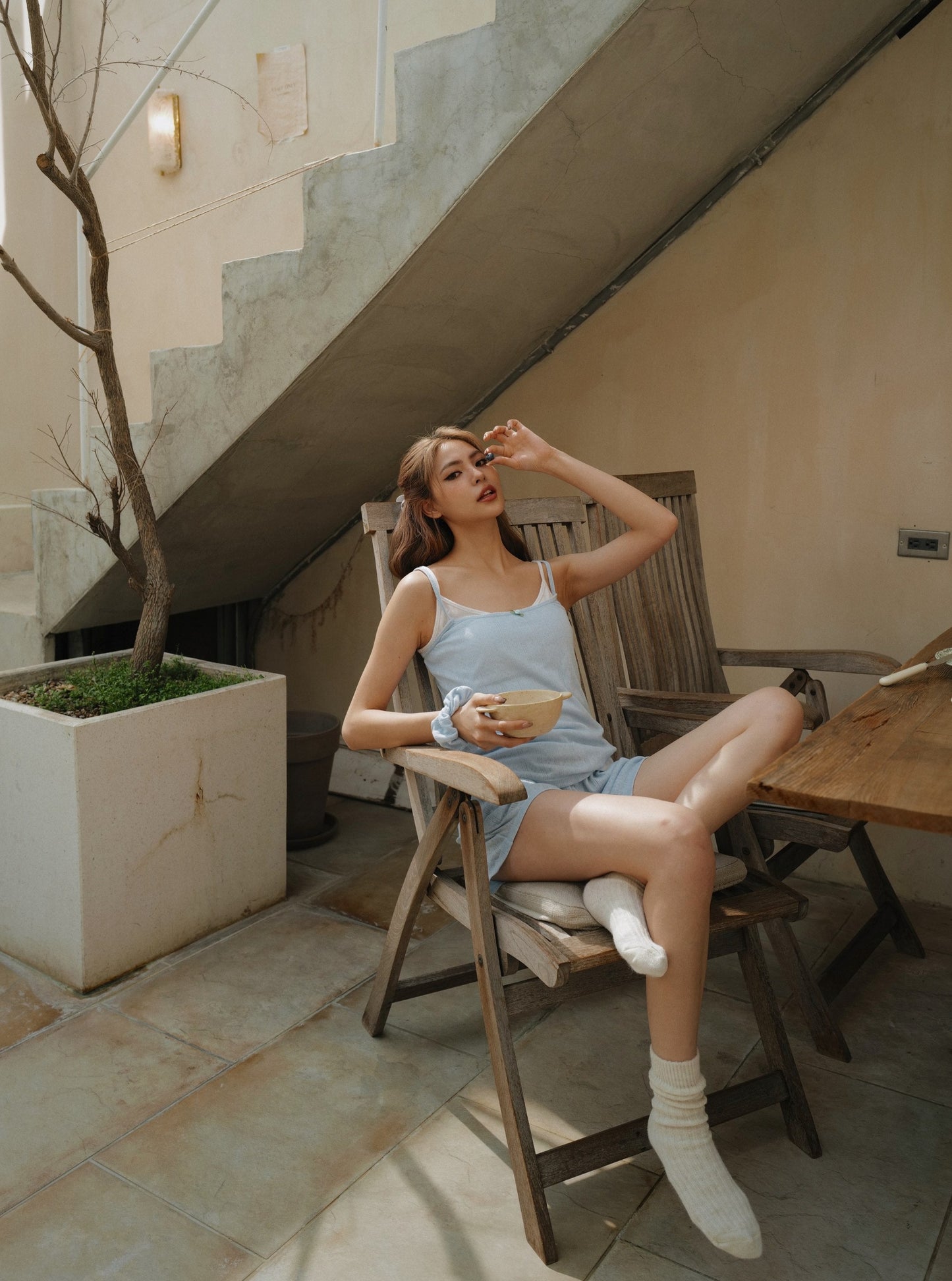 Blueberry Pointelle Cami & Shorts Set