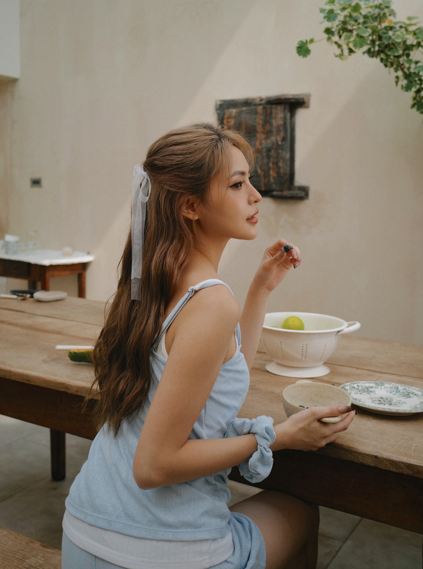 Blueberry Pointelle Cami & Shorts Set