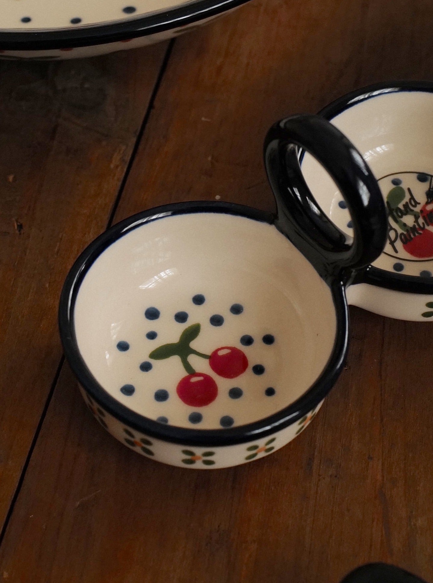 🍒 Hand Painted Ceramic Sauce Dish