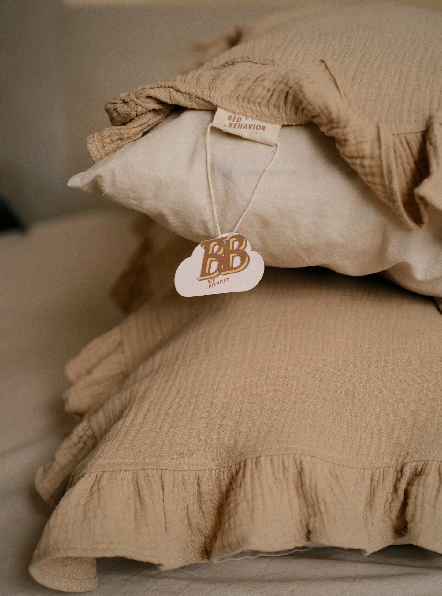 (預購)Cotton Gauze Pillow Towel 寶寶布枕巾 | TAN(2入)