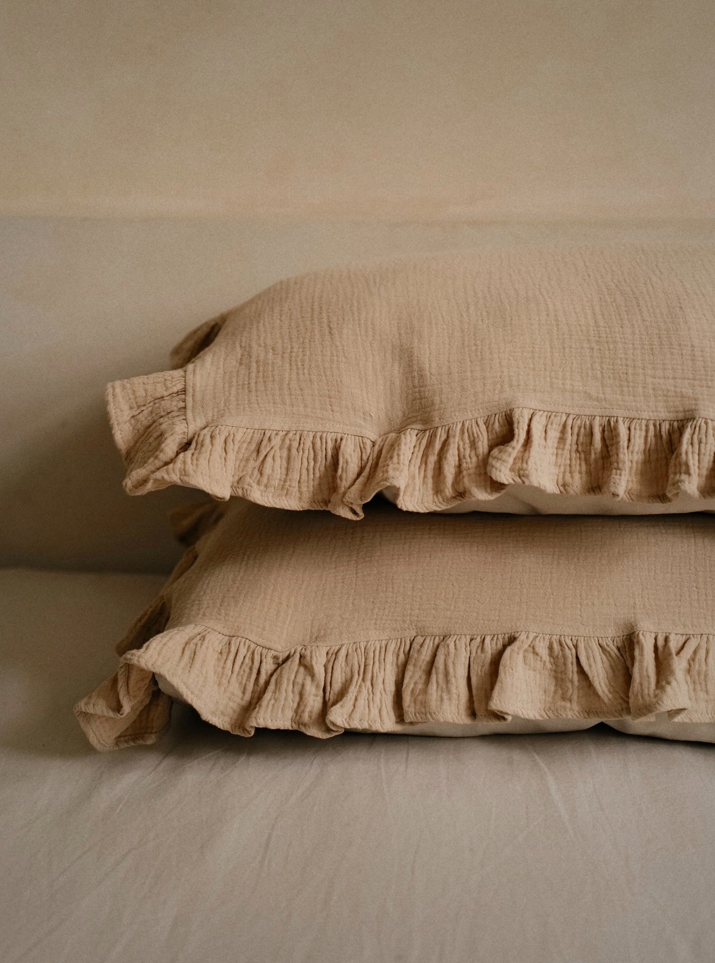 (預購)Cotton Gauze Pillow Towel 寶寶布枕巾 | TAN(2入)