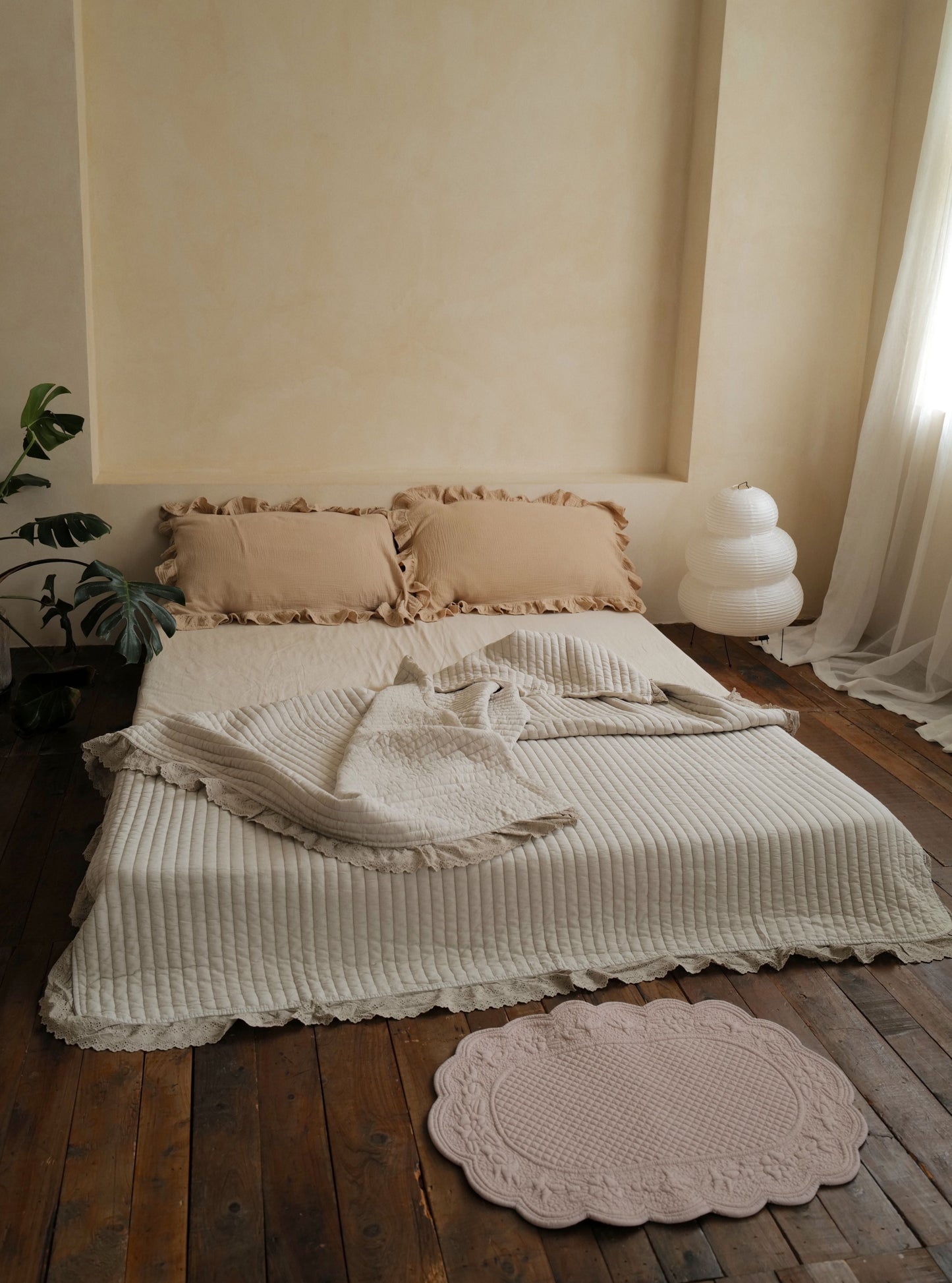 🇰🇷選品|天絲莫代爾蕾絲四季被-淺棕