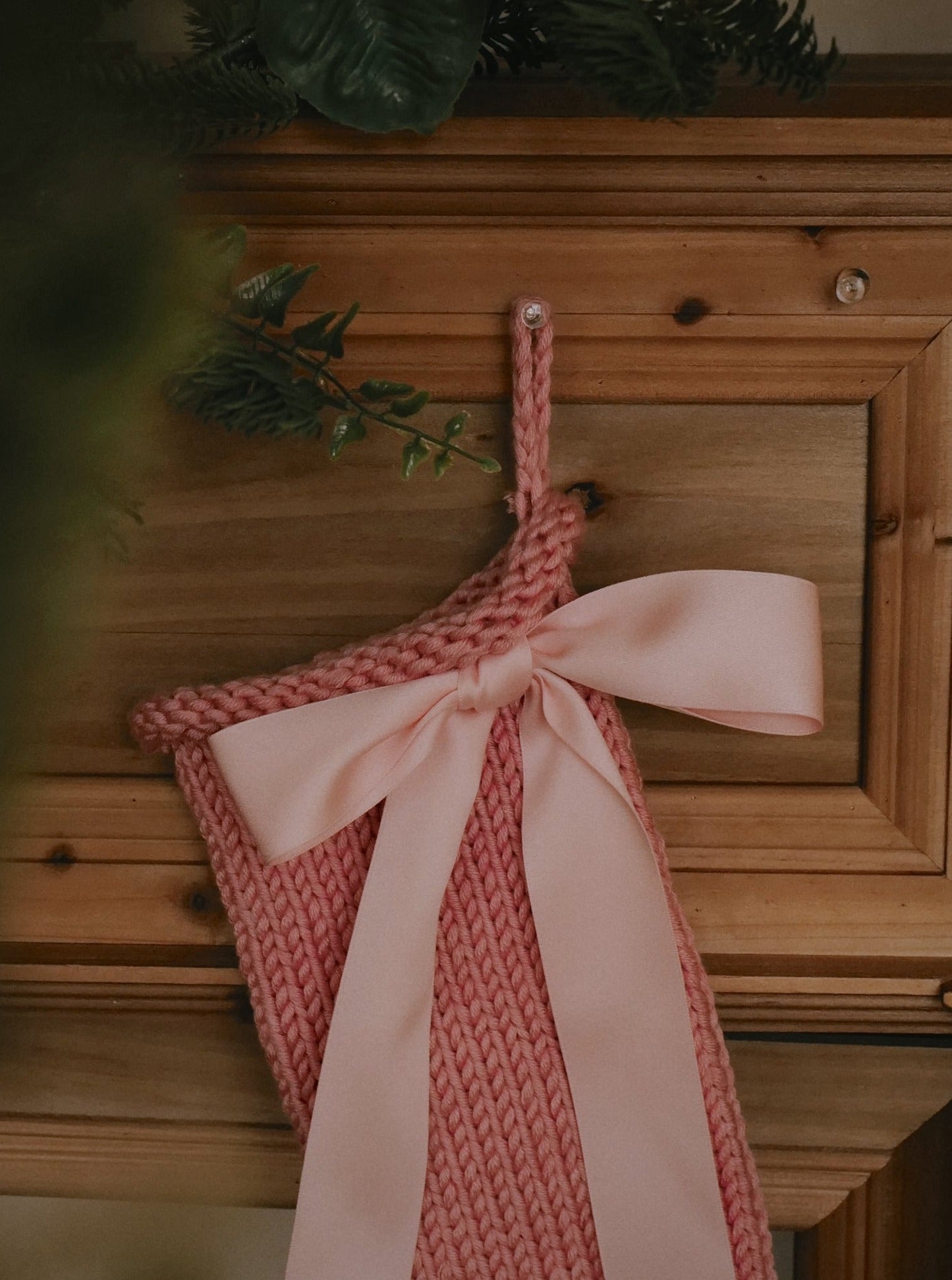 Hand Knit Christmas Stocking 🎀