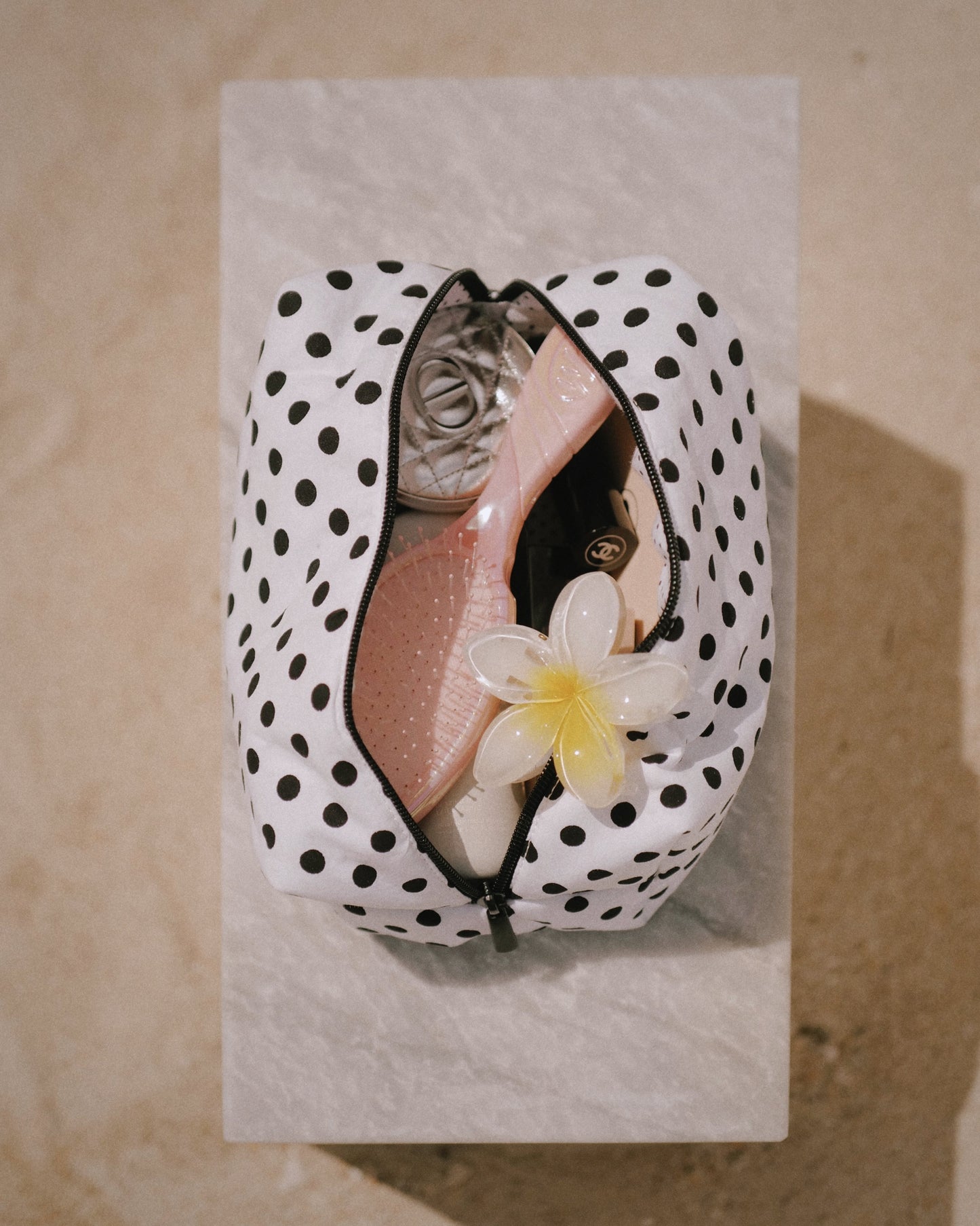 Polka Dot Pouch - White