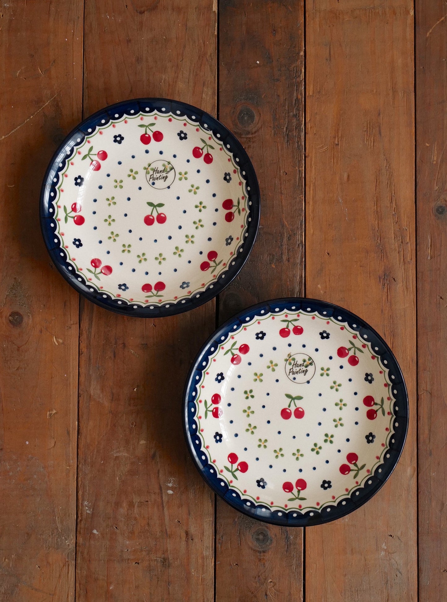 🍒 Hand Painted Ceramic Plate