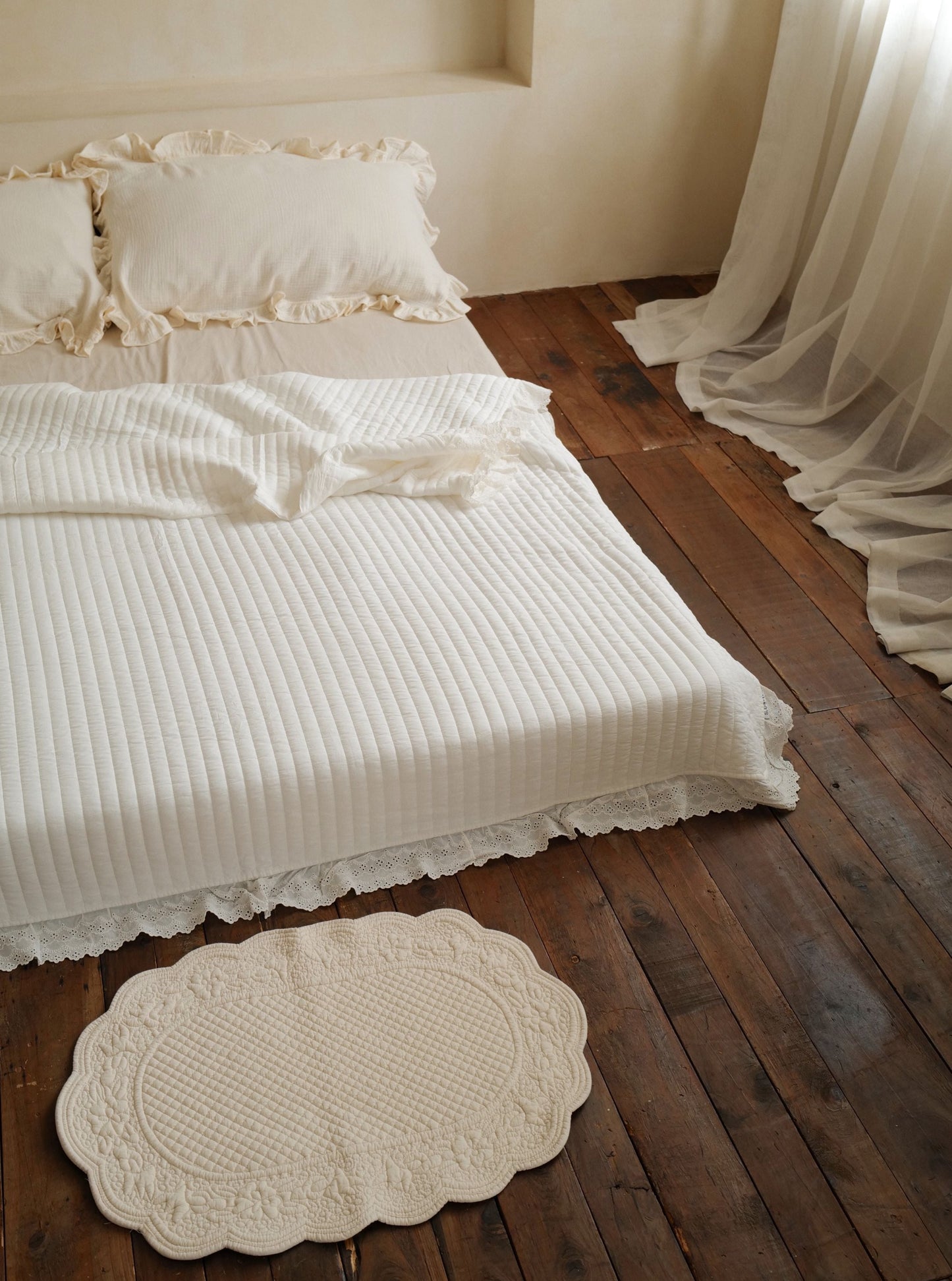 🇰🇷選品|天絲莫代爾蕾絲四季被-奶白