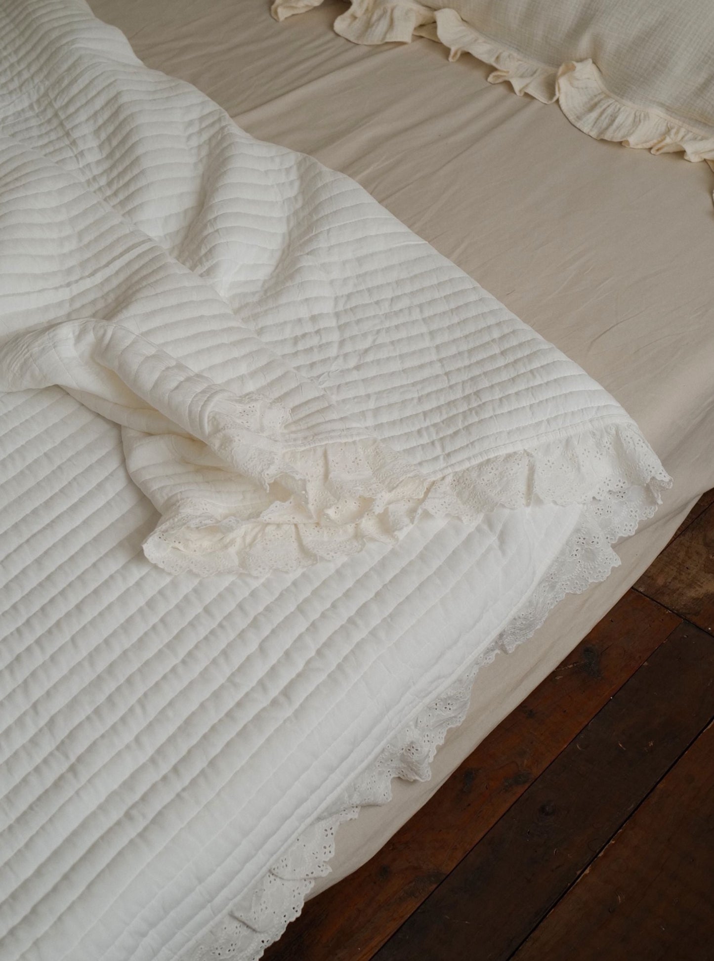 🇰🇷選品|天絲莫代爾蕾絲四季被-奶白