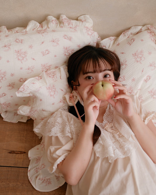 預購*BB x April 🍑 Cotton Gauze Pillow Towel 大人枕巾 | Peach Whisper（2入）