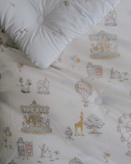 🇰🇷選品|摩天輪天絲莫代爾雙面四季被 - BLUE