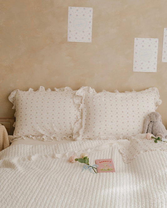 預購*BB x April 🍑 Cotton Gauze Pillow Towel 大人枕巾 | Ribboned Rose（2入）