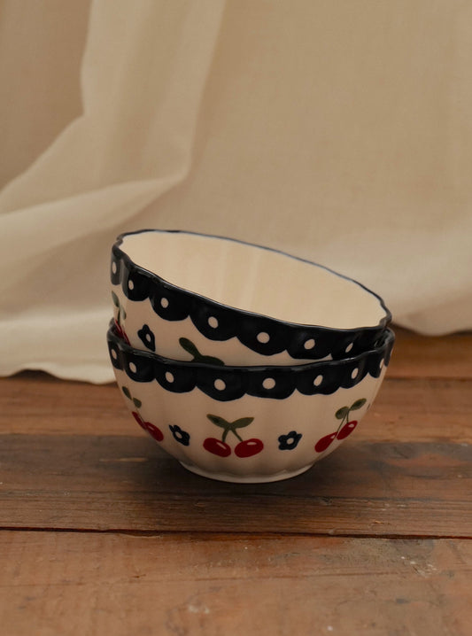 🍒 Hand Painted Ceramic Bowl