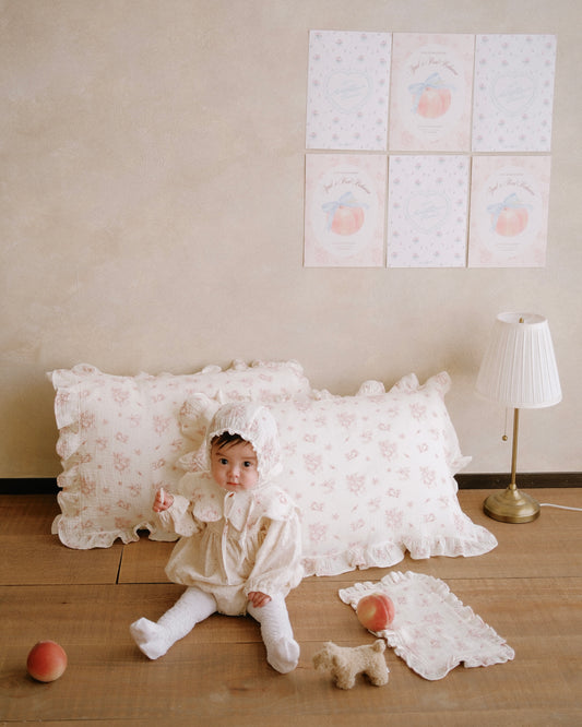 預購*BB x April 🍑 Cotton Gauze Pillow Towel 大人枕巾 | Peach Whisper(2入)