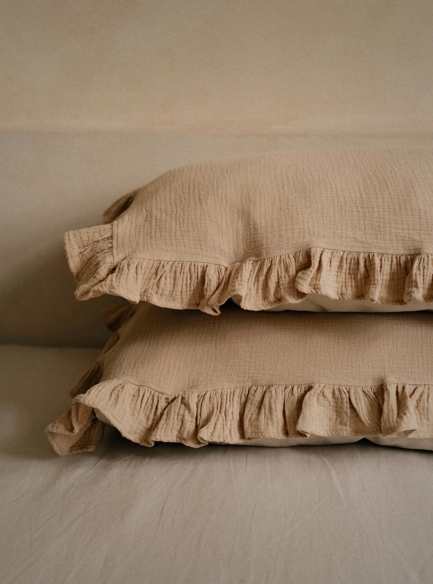 Cotton Gauze Pillow Towel 寶寶布枕巾 | TAN（2入）