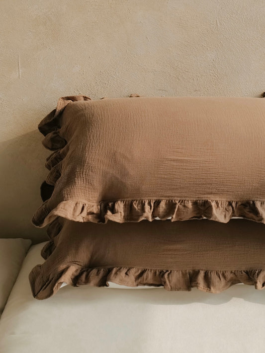 Cotton Gauze Pillow Towel 寶寶布枕巾 | HOJICHA LATTE