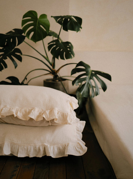 娜綺 Nachi 團購|Cotton Gauze Pillow Towel 寶寶布枕巾 | CREAM(2入)