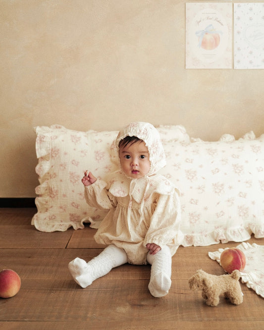 BB x April 🍑 紗棉花瓣口水巾 - PEACH WHISPER