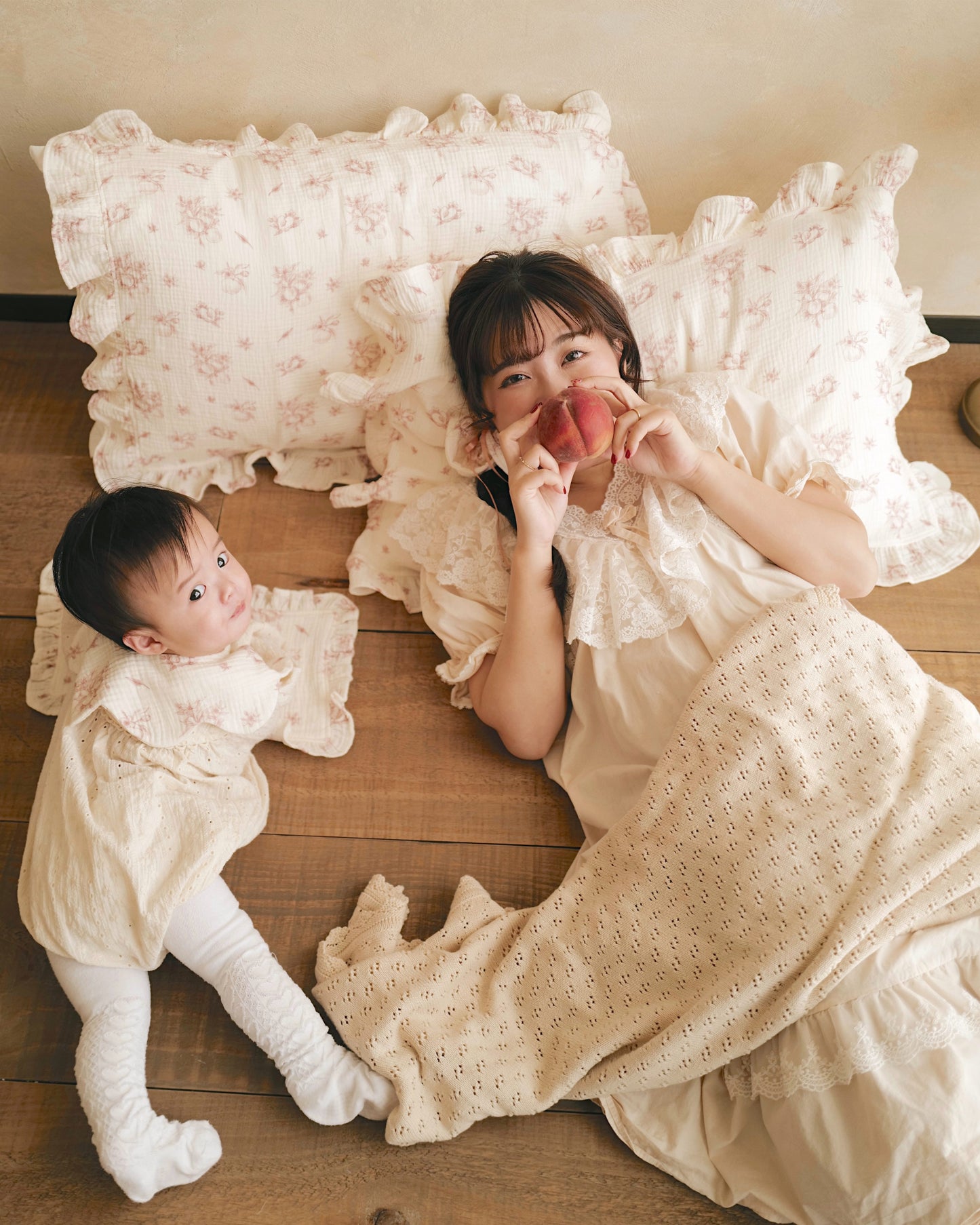 預購*BB x April 🍑 Cotton Gauze Pillow Towel 大人枕巾 | Peach Whisper（2入）